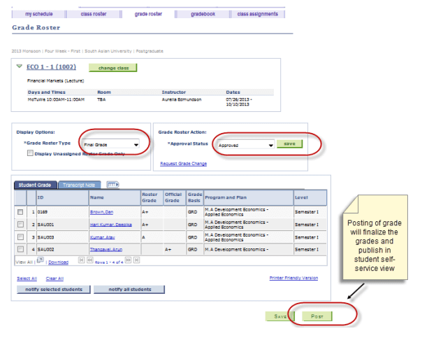 Peoplesoft Gradebook Levels of Security
