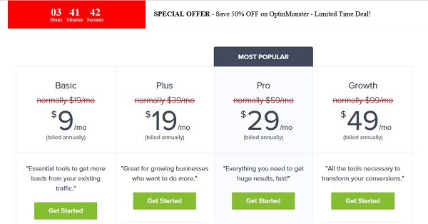 Optinmonster pricing